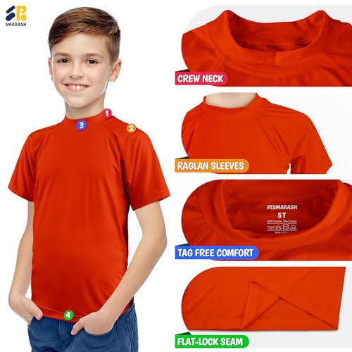Image of Boy's UPF 50 Rash Guard Swim Shirts Short Sleeve Sun Protection SPF Fishing Surfing Water Beach Shirts Quick Dry