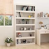 inlife libreria/divisorio bianco 100x30x200 cm legno massello di pino mobili, scaffalature (29,08kg)