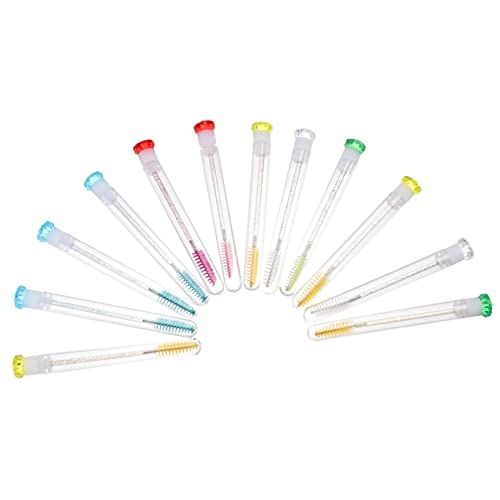 ERINGOGO Cepillos Para Pestañas y Cejas Con Tubo Portátil Varitas De Maquillaje Para Extensión De Pestañas Mangas De Pincel De Maquillaje Colores Aleatorios