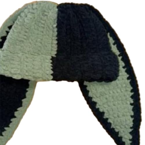 Bonnet tricoté à longues oreilles mignon pour soirées d'Halloween et Noël
