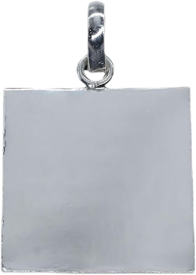 1 Inch Pure Solid Silver Square Piece (Chokor) Pendant lal kitab astrology