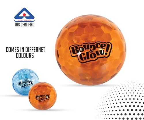 Image of Amazon Brand - Jam & Honey Bouncing Light Ball for Kids I Flashing Light I Glow in The Dark I Fun Toy for Kids I LED Soft Lighting Ball for 12month +