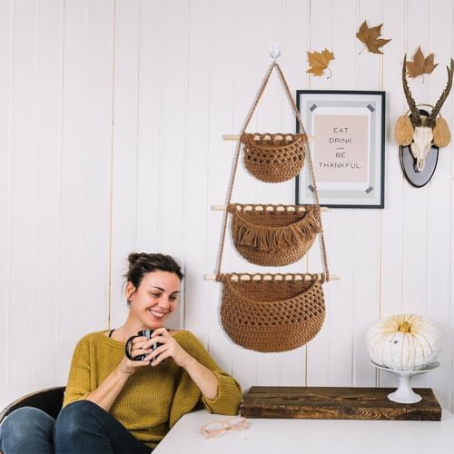 Rangement en corde de coton suspendu pour organiser la chambre sans meuble encombrant - 7