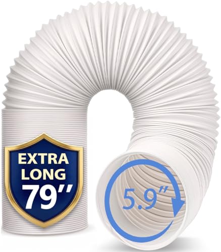 Jin&Bao 5.9' (6') Diameter AC Hose, 78.7' Length Portable Air Conditioner Exhaust Hose, Clockwise Thread, Universal Replacement