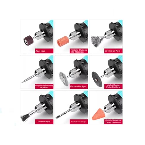 Ferramenta De Precisão Mini Retífica 110v Profissional – 6 Velocidades Retífica Multiuso Com Kit Com