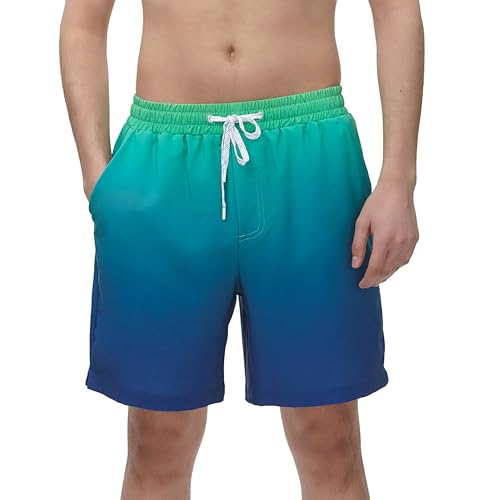 Rokka&Rolla Men's Swim Trunks with Compression Liner 7" Stretch Quick Dry Board Shorts2