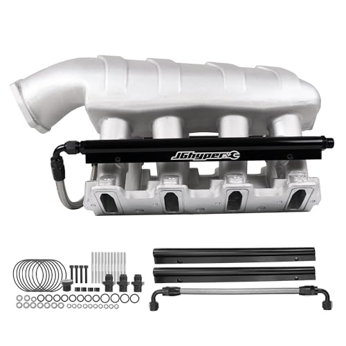 JGhyperX 300-123 LS hi ram EFI Intake Manifold Cathedral Port Head 102mm bore Compatible with GM LS1 LS2 LS6 350/5.7L 364/6.0L V8 1997-2007 35008000 RPM Silver