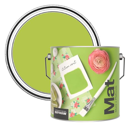 Rust-Oleum Peinture Mate Murs et Plafonds Verte - Citron vert 2,5L