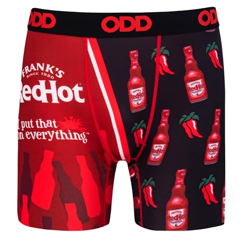 Odd Sox Men's Novelty Underwear Boxer Briefs, Franks Red Hot Sauce