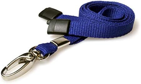 ALG ID Cards® Breakaway Lanyard Plain Colour with Safety Breakaway | Black Neck Lanyard with Metal Clip | Lanyard for Pass Card Badge Holders (Black Lanyard)