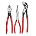 KNIPEX Tools 00 20 08 US1 Long Nose, Diagonal Cutter, and Alligator Pliers 3-Piece Tool Set, Red (Packaging May Vary)