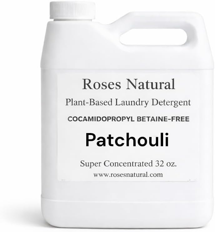 Cocamidopropyl Betaine-Free Laundry Detergent, Plant-Based Concentrated Liquid, Gentle on Sensitive Skin, 32 oz – HE Compatible, Made in the U.S.A. (Patchouli)