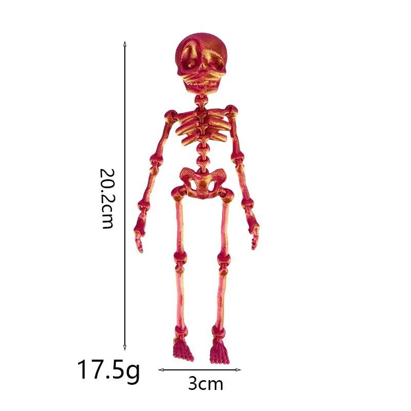 Imán de nevera esqueleto 3D verde fluorescente 7.87 pulg miniatura 2
