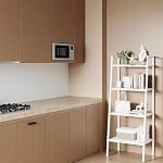 Small Bookshelf 4-Tier Small Shelf 17 inch Narrow Shelf Tablet Shelving Unit Bathroom Corner Shelf Display Cabinet with Black Metal Frame for Bedroom Living Room - White