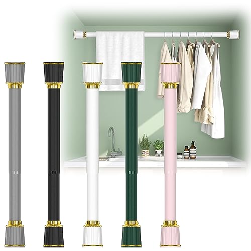 Shower Curtain Rod, 28-48 Inch Never Rust Non-Slip Adjustable Tension Curtain Rod,No Drilling Spring Tension Shower Rods for Hanging Clothes,Wardrobes,Shoe Cabinets,Curtain (Color : Pink, Size : 28-