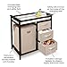 Badger Basket Modern Baby Changing Table for Nursery - Diaper Changing Station with Laundry Hamper, 3 Storage Drawers, Changing Pad, and Safety Belt - Espresso and Ecru