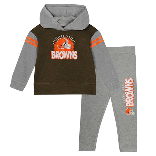 Outerstuff Toddler Cleveland Browns Club House Long Sleeve Hoodie Top and Leggings Two-Piece Set
