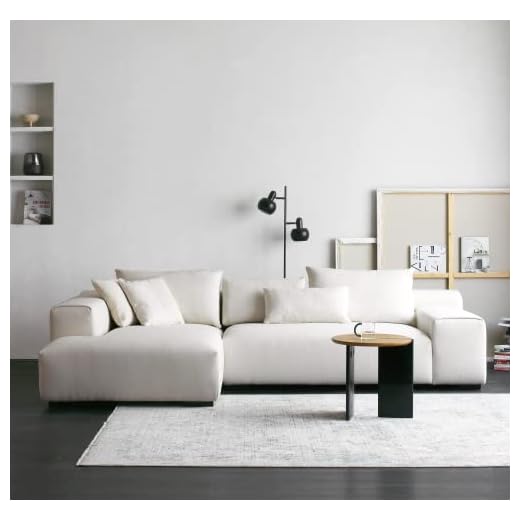 Acanva Modern Oversized Modular L Shaped Sectional Sofa Set for Living Room, Minimalist Style Comfy 4-Seat Corner Couch, Left Chaise, Wool-Like