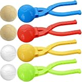 Bonzitoy 4 PCS Snowball Maker for Kids, Snowball Clips, Snow Ball Toys, Snow Mold Toys, Beach Sandbox Toys, Perfect for Outdoor Indoor Winter Snowball Fight Maker Tool Clip (Soccer)
