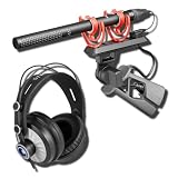 Rode NTG5 Location Recording Kit Bundle with StreamEye Cans50 Closed-Back Studio Headphones — 10 dBA Self-Noise Short Shotgun Mic for Filmmaking, Documentary, Wedding Coverage, Run-and-Gun Video