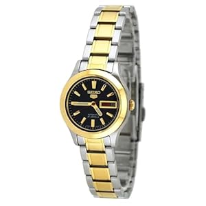 Sieko Women’s SYMD94 Two Tone Stainless Steel Analog with Black Dial Watch