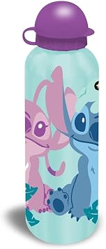 SRV Hub Disney Stitch Aluminium Kids Bottle   500ml Leakproof Water Bottle with Straw and Flip Top | BPA-Free Reusable Metal Bottle for School, Travel, Sports