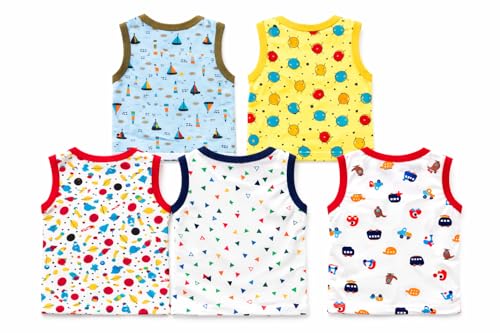 Image of NammaBaby Unisex Baby Boys and Girls Sleeveless Regular Fit T-Shirt Top