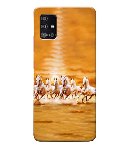 Image of Horse Running Painting Printed Hard Back Case Cover Compatible for Samsung Galaxy A51 5G (Multicolor) - D1667