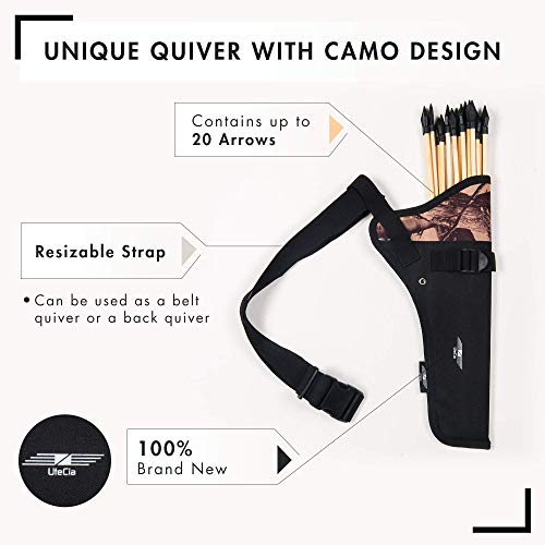 Utecia 30 Pcs Complete Archery Set For Kids & Beginners - Safety Rubber Tip Arrow Pack, Handcrafted Wooden Bow, Fabric Quiver, Arm Guard, Finger Glove, Target Sheets - Outdoor And Indoor Shooting Toy #TOP5