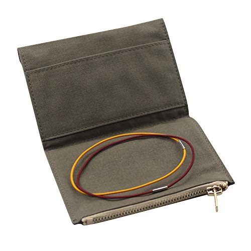 Bolsa de Lona con Cremallera para Cuaderno de viajeros, Paquete de Bolsillo con 2 Bandas elásticas, Accesorios TN, Bolsa de Almacenamiento para Tarjetas de Papel, Verde Oliva, Passport Size, Moderno