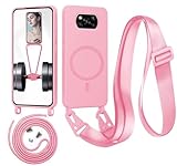 Beajew Funda con Cuerda para Xiaomi Poco X3 NFC/Poco X3/Poco X3 Pro, Rosa