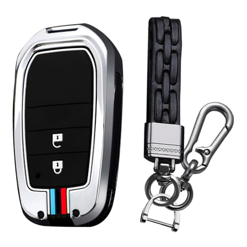 KUNIO Keyless Key Fob Cover fit for Toyota Yaris Cross Yaris Hybrid Rav4 Aygo GR Sport 2020 2021 2022 2023 key fob cover Metal Cover Key Cover Key Fob 2 Buttons A Silver