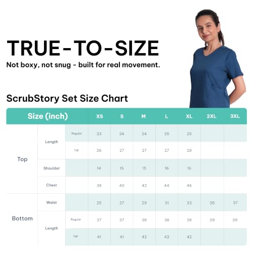 Image of Lite V-Neck 6-Pocket Women's Cotton ScrubSuit | Moisture-Wicking, Anti-Stain & Odor Protection | Classic Fit Top & Pant | All-Day Comfort for Doctors & Students Air Blue (S)