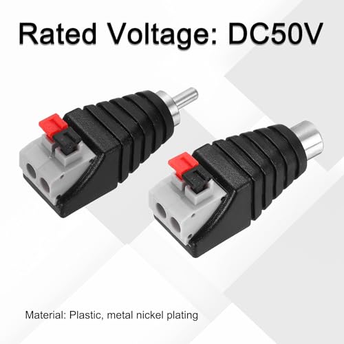 Adaptador RCA macho y hembra 10 unidades negro miniatura 4