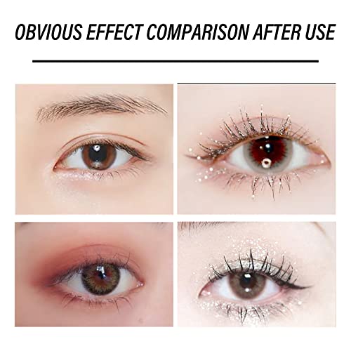 Glitter Mascara Shiny Diamond Mascara Lashes Mascara Waterproof Shimmer Colored Mascara Charming Longlasting Thickening Lengthening For Wedding Stage Party Sparkling Eyes Makeup (1 Pc) #TOP2