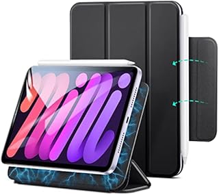 ESR iPad mini 6 Case (2021, 8.3 Inch), Convenient Magnetic Attachment, Auto Sleep/Wake, Fully Supports Pencil 2, Slim and Silky iPad Cover, Rebound Series, Black