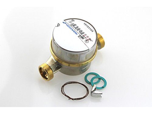 Wasserzähler kalt QN 1,5 DN15 1/2 Anschlussgewinde 3/4 -110 mm, beglaubigt, geeicht
