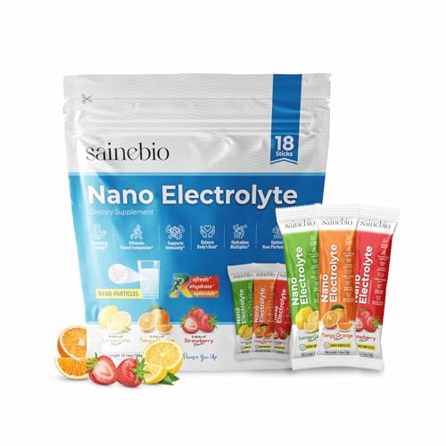 Image of Sainebio Nano Electrolyte Powder Mix Flavour | Hydration & Energy Drink | With Potassium, Vitamin C & B-Complex | Electrolyte Balance Support | 18 Sachets