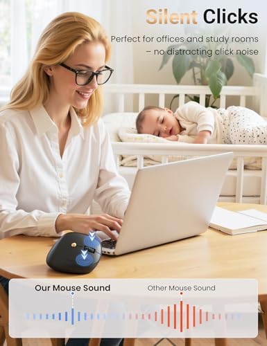 Luhaso Ergonomic Vertical Wireless Mouse, 57°, Small/Medium Hands, Black - 4
