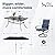 PHI VILLA 8 Piece Patio Dining Set with 13ft Patio Umbrella (Navy Blue), 6 Outdoor Padded Swivel Dining Chairs & 1 Large Metal Dining Table with 1.57" Umbrella Hole, for Lawn Garden Backyard