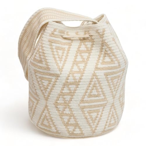 Generic Original WAYUU mochila bag for women, authentic crochet pattern Handmade boho crossbody, Fairtrade Gifts from Colombia., Design 27 - Medium4