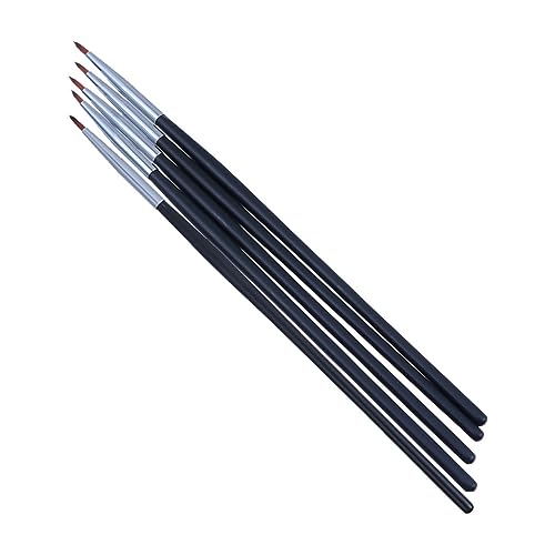 PartyKindom Pinceles para Delineador de Ojos y Labios 5 Piezas Tamaño Compacto Hipoalergénicos Portátiles para Maquillaje Profesional y Uso Diario Salones o Casa