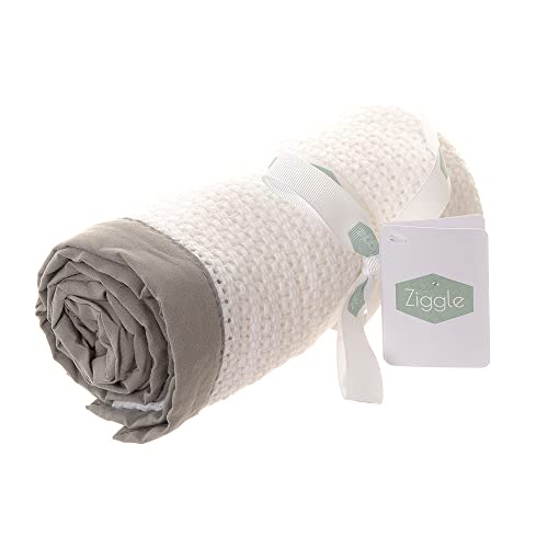 Ziggle Cellular Baby Blanket for Newborns | Soft Cotton Blanket for Boys & Girls | Newborn Essential & Gift | Fits Baby Cot, Pram or Stroller | Grey Trimmed Design | 100x75cm