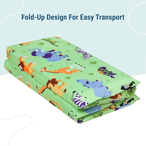 Image of Wildkin Kids Microfiber Nap Mat Cover - Soft, Durable & Fits 1.5 inch Vinyl Sleep Mats (Wild Animals)