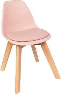 Atmosphera Interior Designer - Silla Infantil Baya Rosa - Plástico y Haya - Comedor, Dormitorio, Oficina, Sala de Estar - Cómodo cojín Integrado