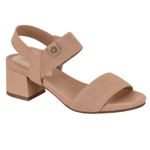 Sandalia Modare 7187.100 Salto Alto Leve Elastico Casual Feminino