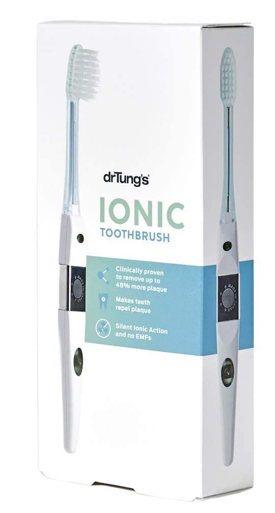 Dr. Tung's Ionic Toothbrush System with Replacement Head for Cleaner Whiter Teeth, Makes Teeth Repel Plaque! bringing healthy smiles naturally. Silent, Small and Ready-to-use IONIC Toothbrush