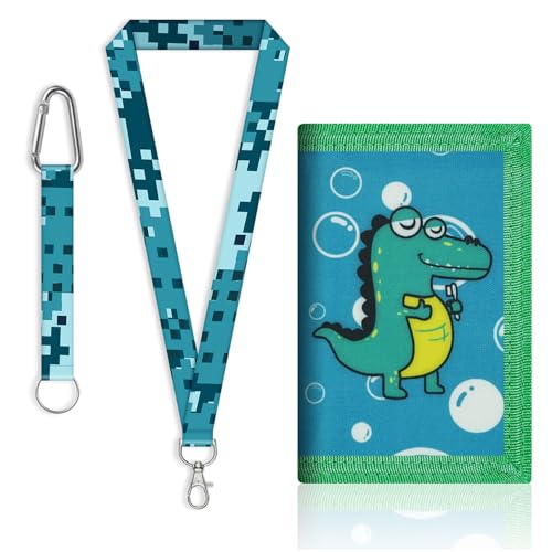 Portafoglio Ragazzo e Tasca sul Petto per Bambini con e Cordino e Cerniera con Scomparto per Banconote e Portamonete bambino lungo corto