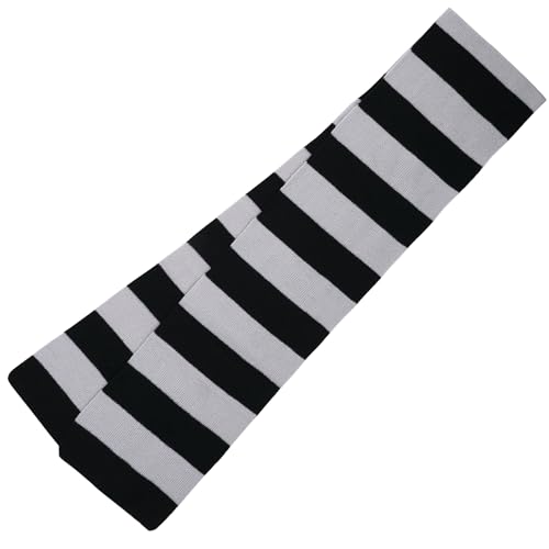 Dxhycc Black And Gray Striped Scarf Soft Knit Scarf Winter Men'S Scarf Cosplay Costumes Accessories For Halloween Party thumb #3