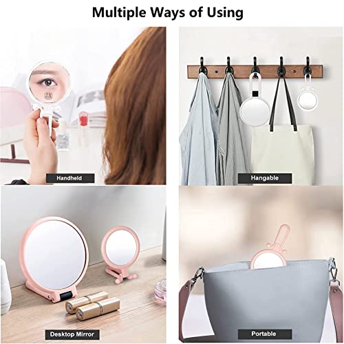 Ysmorla 2 Pezzi Specchi a Mano, Doppia Faccia